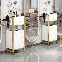 Barber Furniture Hair Salon Trolley Beauty Cabinet Salon Trolley Multi-functional Shelving Tool Cabinet Salon Stations