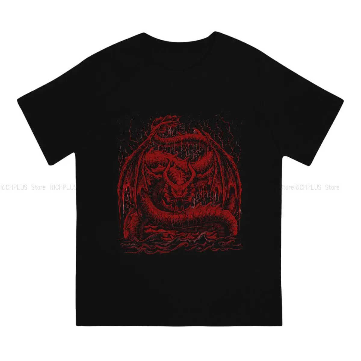 Demonic 666 Sea Demon Leviathan Unique TShirt Satanic Baphomet Goat Casual Polyester T Shirt Newest Stuff For Adult