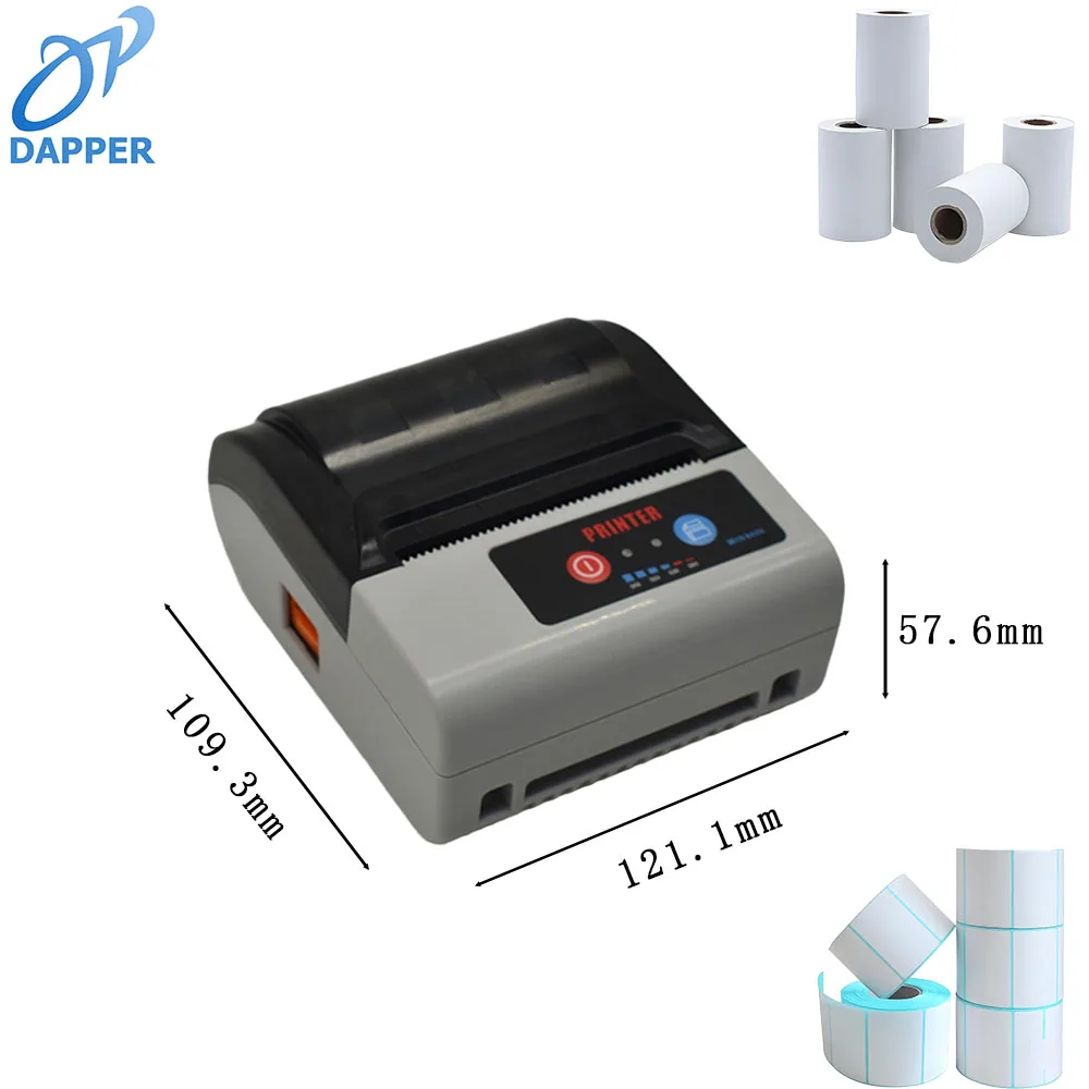 80mm Portable Mini Printer 3Inch Thermal Label Printer Receipt for Mobile Phone 3Inch Pocket Battery Printer Belt Optional