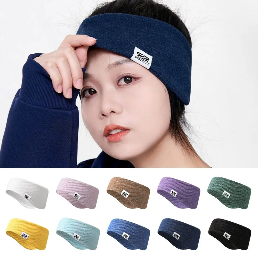 

Soft Double Layered Sports Headband Ear Protection Winter Warmer Knitted Hairbands Breathable Elastic Ear Muffs Headwrap Autumn