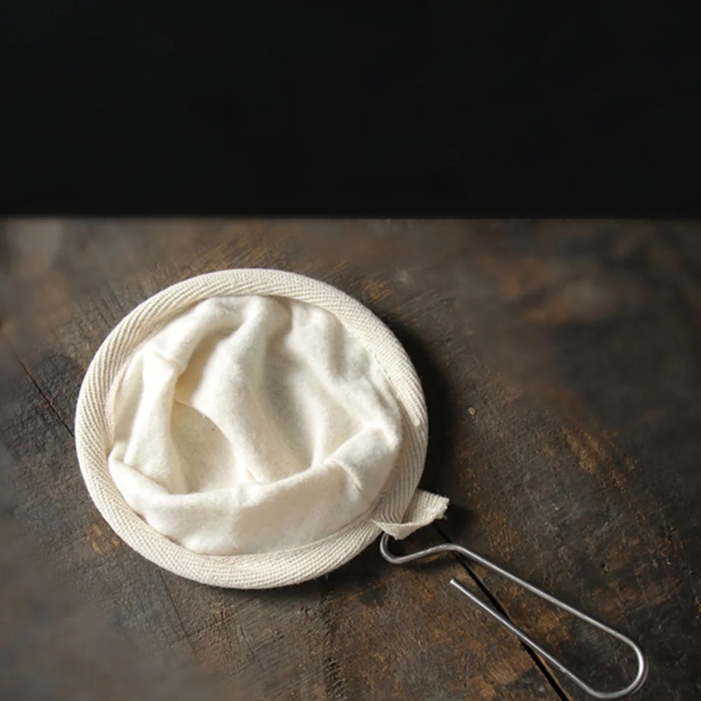 

2Pcs Flannel Coffee Pouches Premium Material Sturdy Round Steel Ring Easy to Clean and Reuse for Home and Cafe