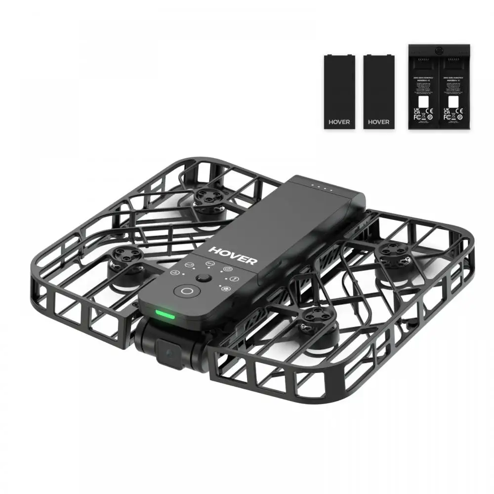 

HOVER Air X1 Self Flying Camera Pocket Sized Drone HDR Video Capture Palm Takeoff Intelligent Flight Paths Follow Me Mode