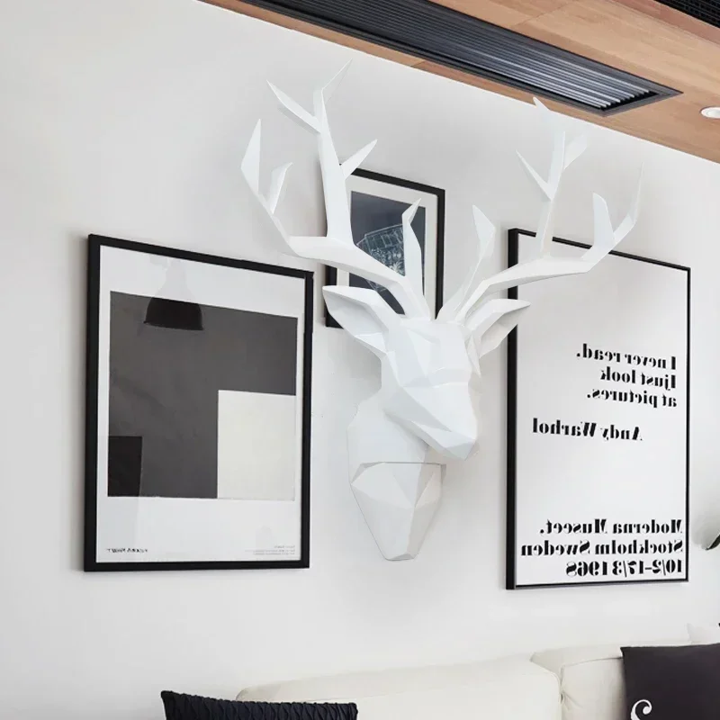 

MGT-Large 3D Deer Head Statue, Sculpture Decor, Home Wall Decoration Accessories, Animal Figurine, Wedding Party Hanging