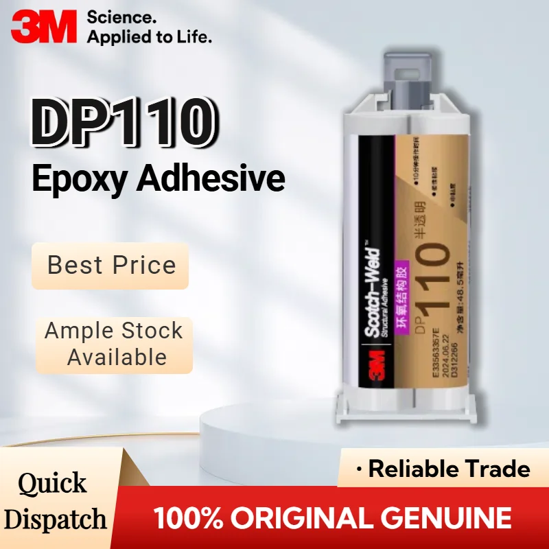 Adhesivo Epóxico Original 3M DP110 Scotch-Weld de 50 ml, Pegamento Estructural Flexible de Dos Componentes para Metal, Plástico, Madera y Cerámica