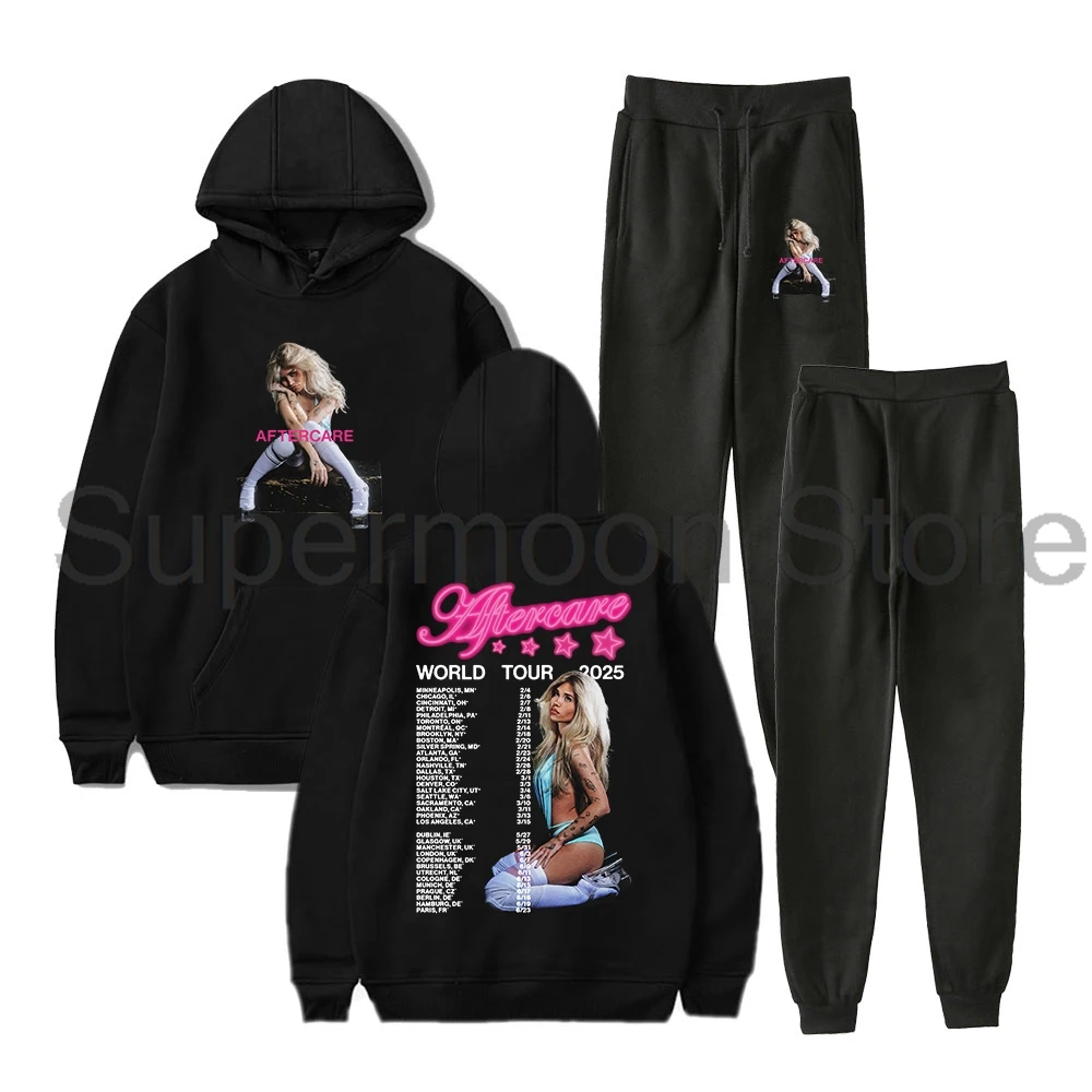 Nessa Barrett Aftercare World Tour 2025 Hoodies Jogger Pants Two Piece Set Sweatshirts+Sweatpants Women Men's Set