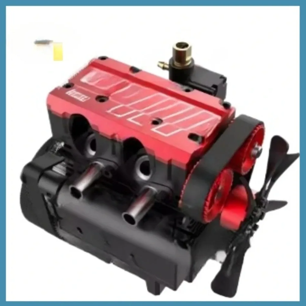 FS-L200AC 4 Stroke Air Cooled Engine 7cc Inline 2 Cylinder Nitro Internal Combustion Engine Model Kit