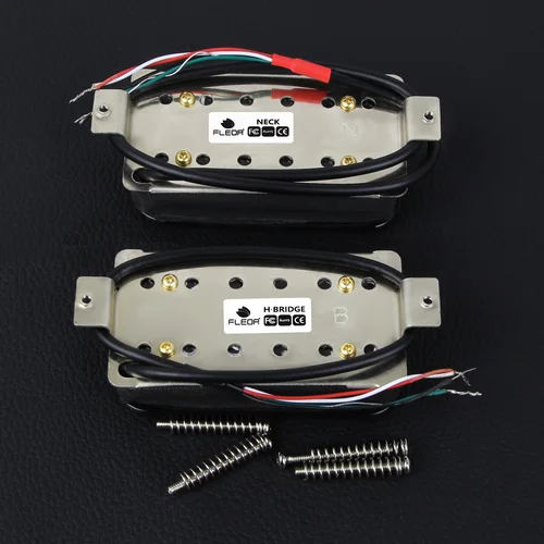 Imagen 2 del producto FLEOR 1 Uds pastilla Humbucker de guitarra eléctrica de cerámica pastilla de cuello/puente de alto rendimiento piezas de poste hexagonal grande división de bobina de 4 cables