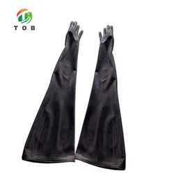 TOB Black White High quality waterproof work rubber dry box safety hand gloves Long Latex glovebox gloves