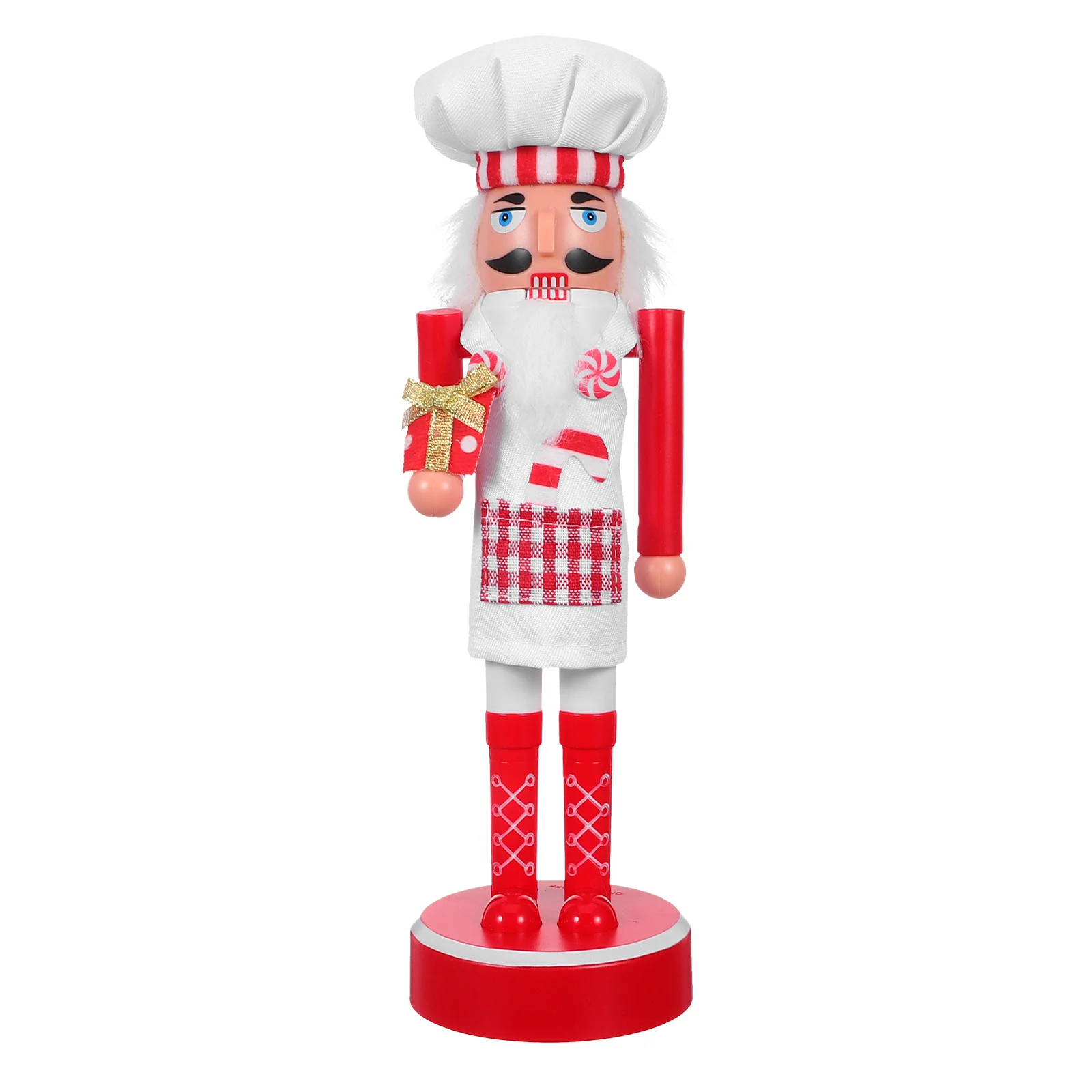 

1Set Xmas Nutcracker Soldier Chef Lighted Christmas Table Centerpiece Candy Cane Hat Holiday Kitchen Mantel Decor