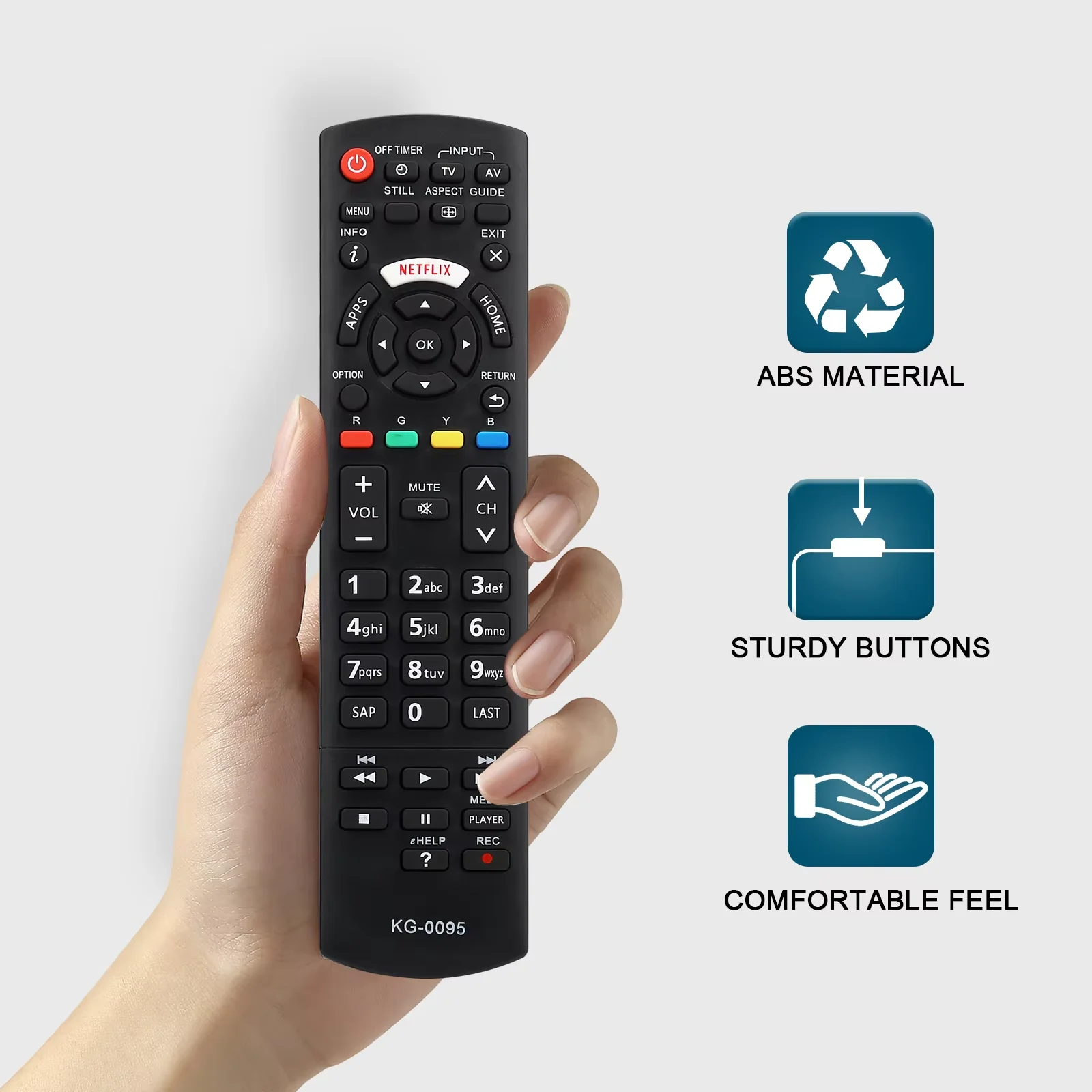 Control Remoto Universal para Televisores Panasonic, Compatible con Todos los Televisores Panasonic Plasma, Viera, HDTV, 3D, LCD, LED, Reproductores de DVD, AV R