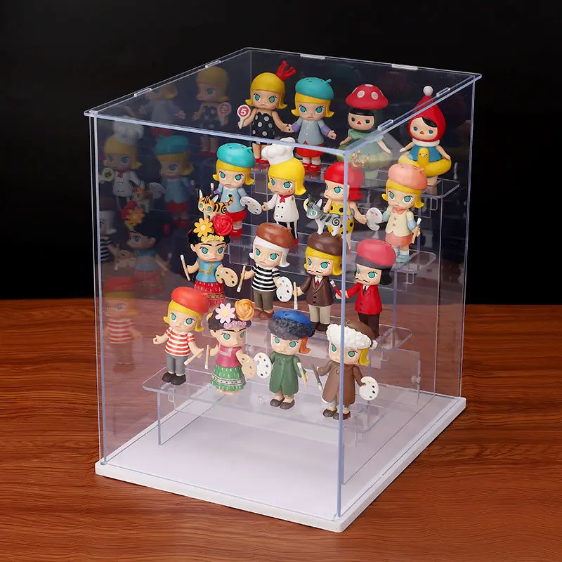 Acrylic Model Display Box Figure Doll Display Stand Dust-Proof Model Blind Box Storage for Pop Mart Handicrafts Showcase