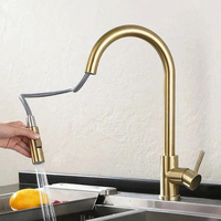 Kitchen Sink Faucet 304 Stainless Steel Faucet Hot and Cold Pull Out Type Tap Gold/black/brushed Sink Wash Basin