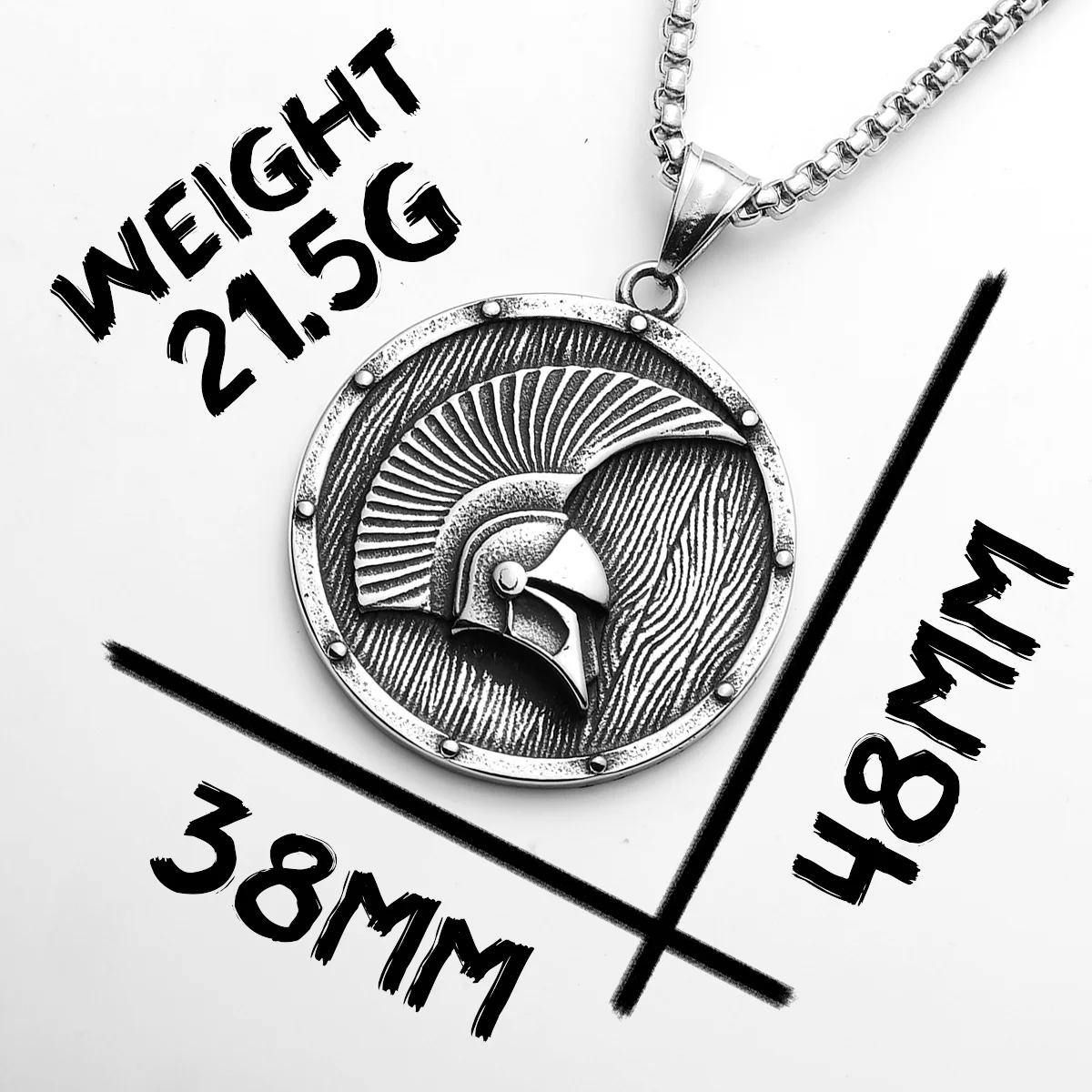 Spartan Helmet Shield Men Necklaces With Pendant Stainless Steel Jewelry For Male Women Punk Hip Hop Accessories Gifts Wholesale