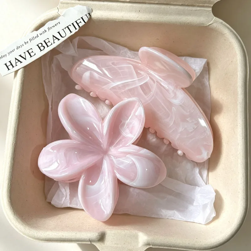 Retro Hawaii Unregelmäßige Strand-Haarklammer für Frauen, Trendige Blumen-Haarspange, Krabben-Haarspange für den Hinterkopf, Party-Haaraccessoires – Detail 15