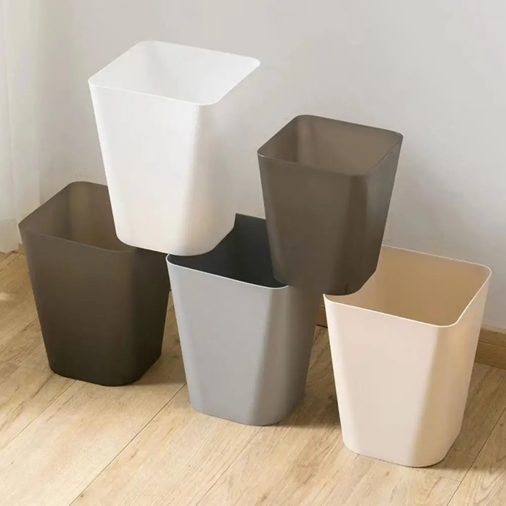 Rubbish Bin No Lid Strong Loading Simple Style Square Kitchen Bathroom Living Room Striped Trash Can For Car Мусорный Контейнер