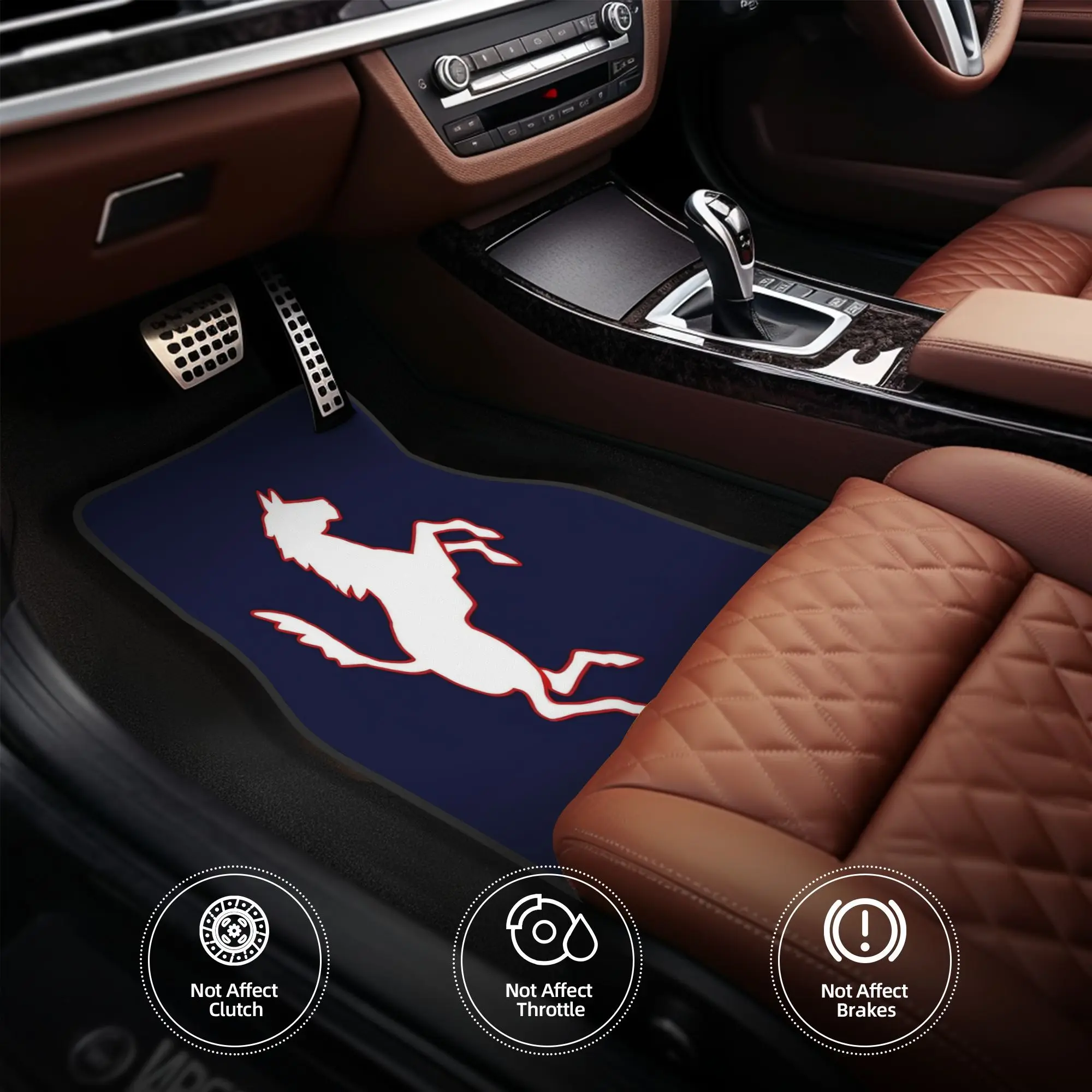 A Set Of 4 Horse-Themed Car Floor Mats, Made Of Durable Polyester Fiber, Is Perfect For Vehicles. It Is An Excellent Gift Choice