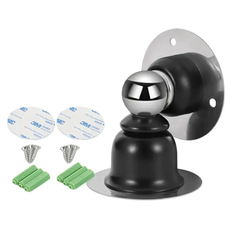 Magnetic Door Stopper Damage-Free House Door Stopper Heavy Duty Door Holder Stops Wall Floor Mounting No Drill Adhesive & Screws