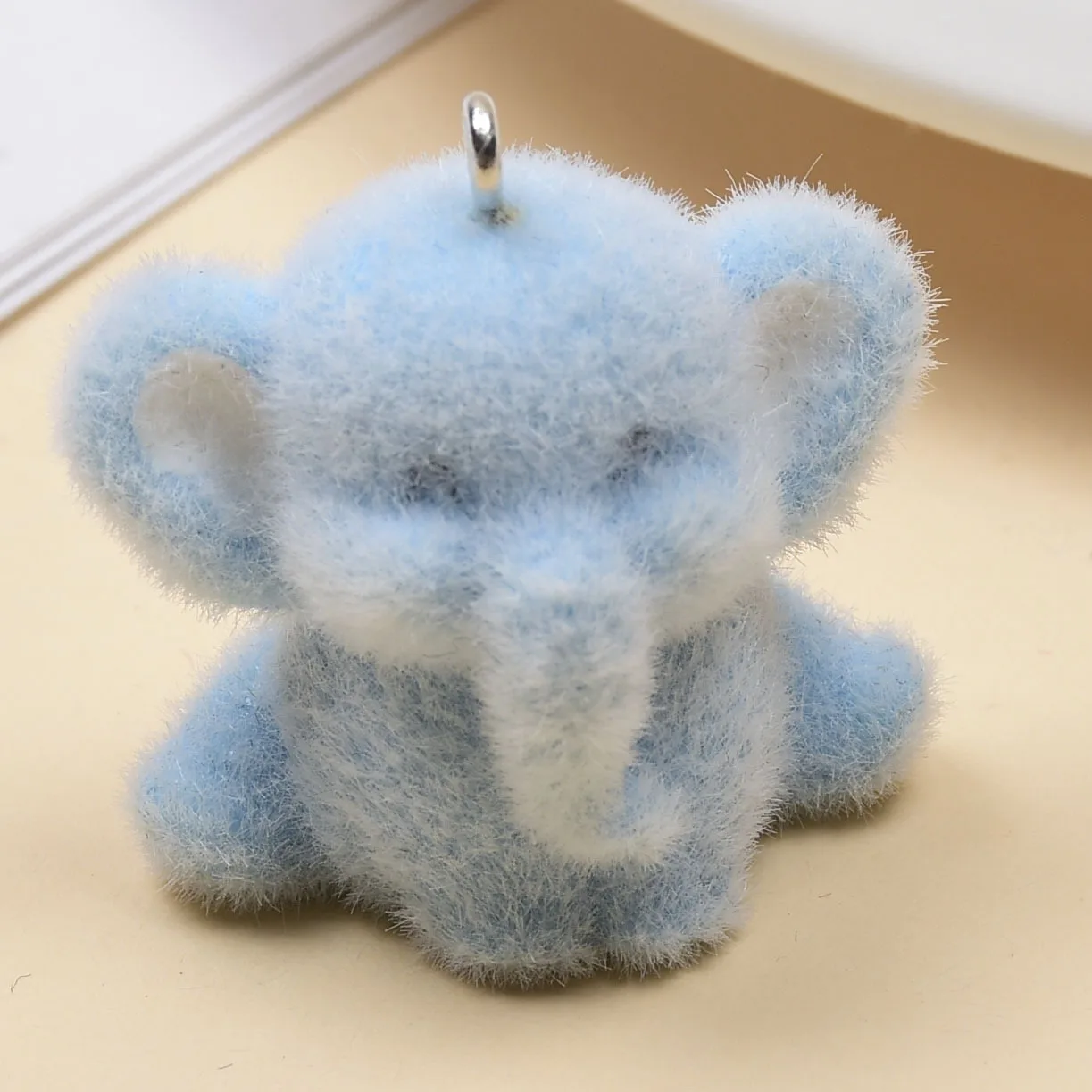 20pcs 3D Cartoon Flocked resin Charms cute elephant Pendant for make DIY Jewelry Necklace Keychains material