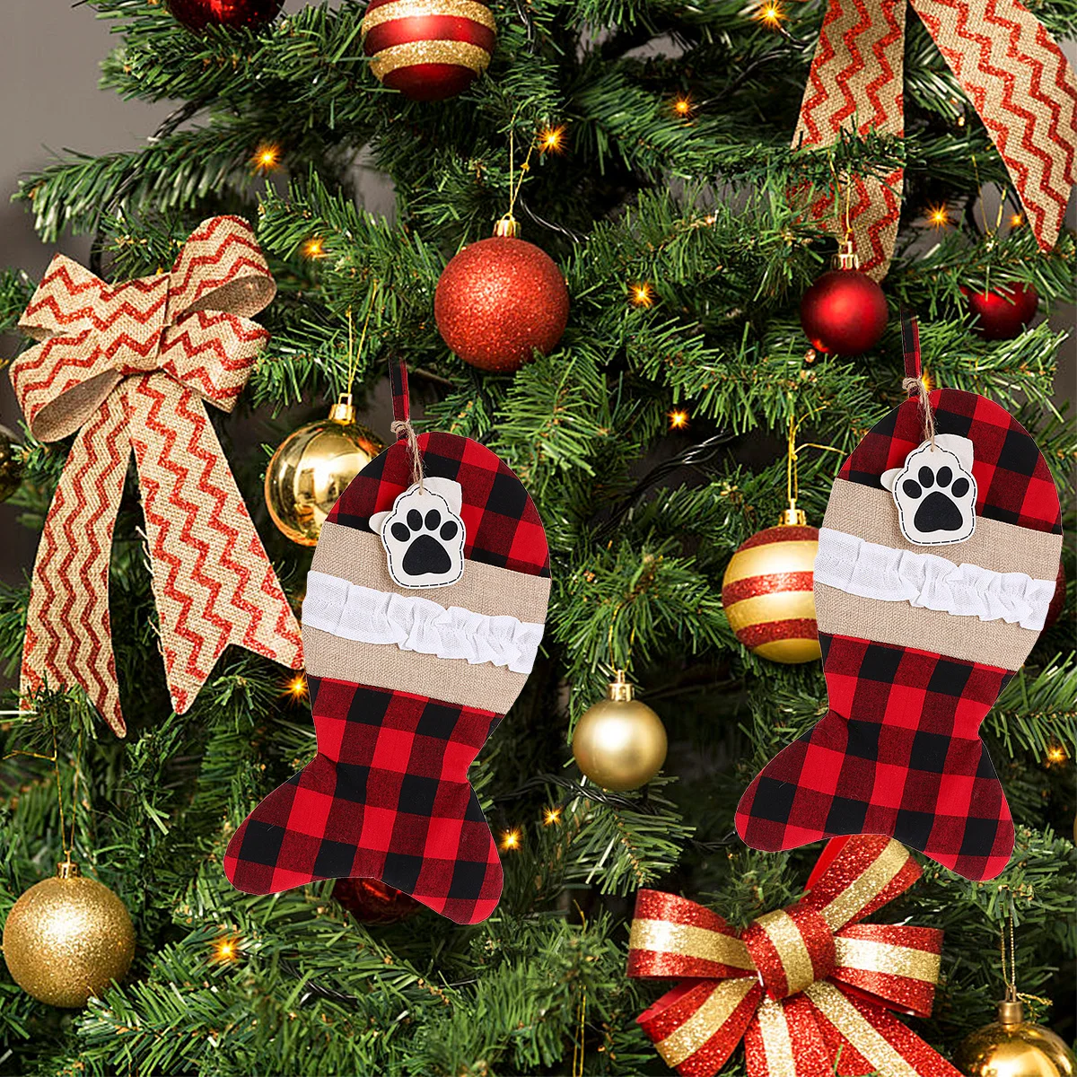 

1pc Pet Sock For Christmas Pouch Holiday Decor Present Storage Candy Gift Bag Holder Party Favor Stockings Gift Pouch Bag