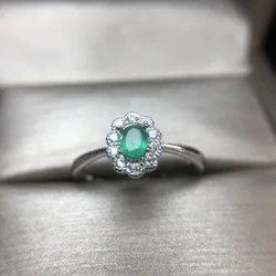 YULEM Natural Green Emerald Ring for Women Vintage Gemstone Rings 925 Sterling Silver Gold Plated Jewelry Accessories