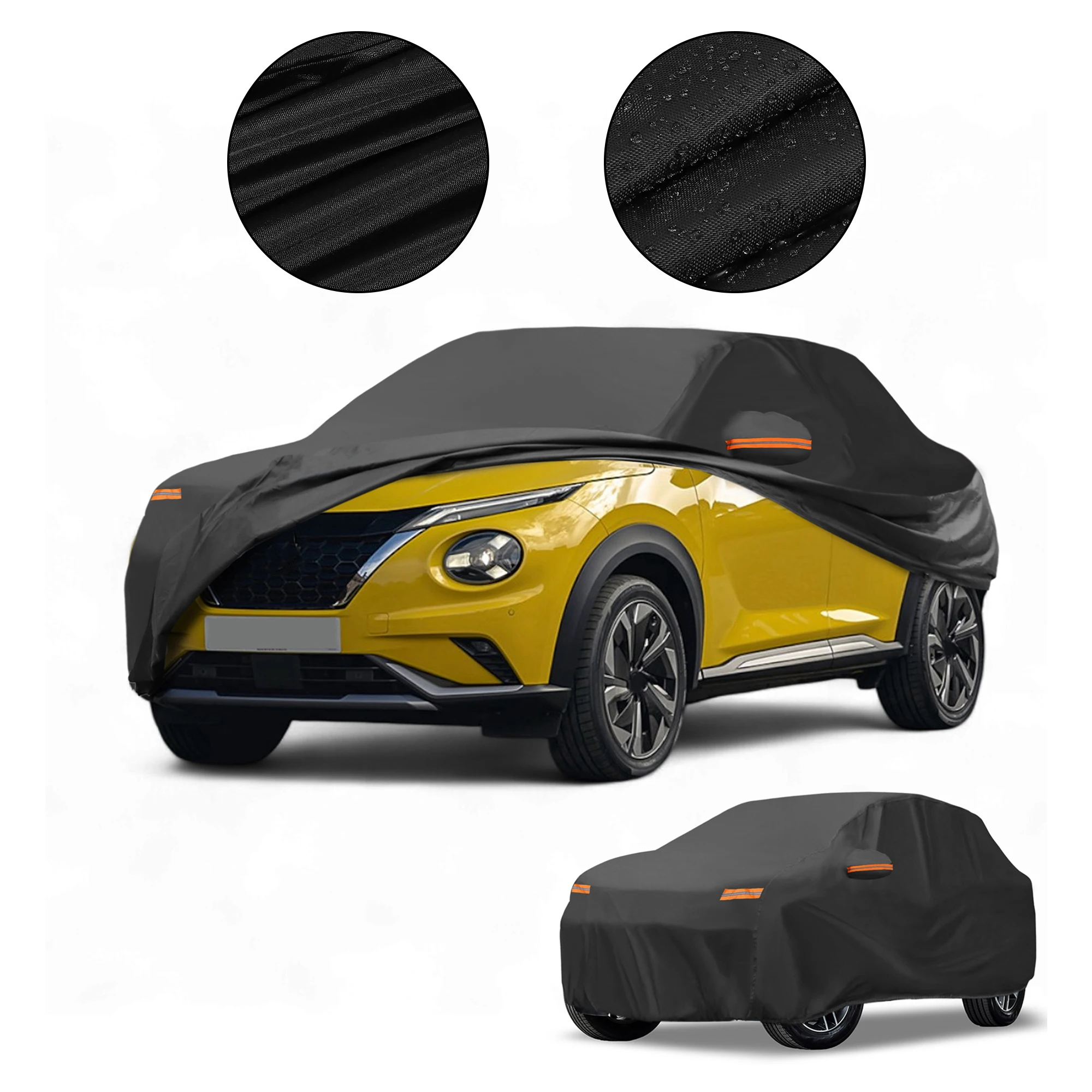 

Всепогодный водонепроницаемый автомобильный чехол Motoforti — устойчивый к ультрафиолетовому излучению наружная полная внешняя защита для Nissan Juke 210D-PU, черный