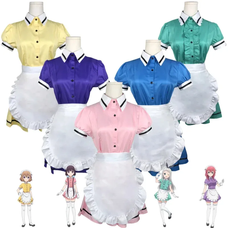 Anime mistura · s sakuranomiya maika kanzaki hideri hoshikawa mafuyu hinata koa amano miu cosplay traje bonito vestido de empregada terno vl;6