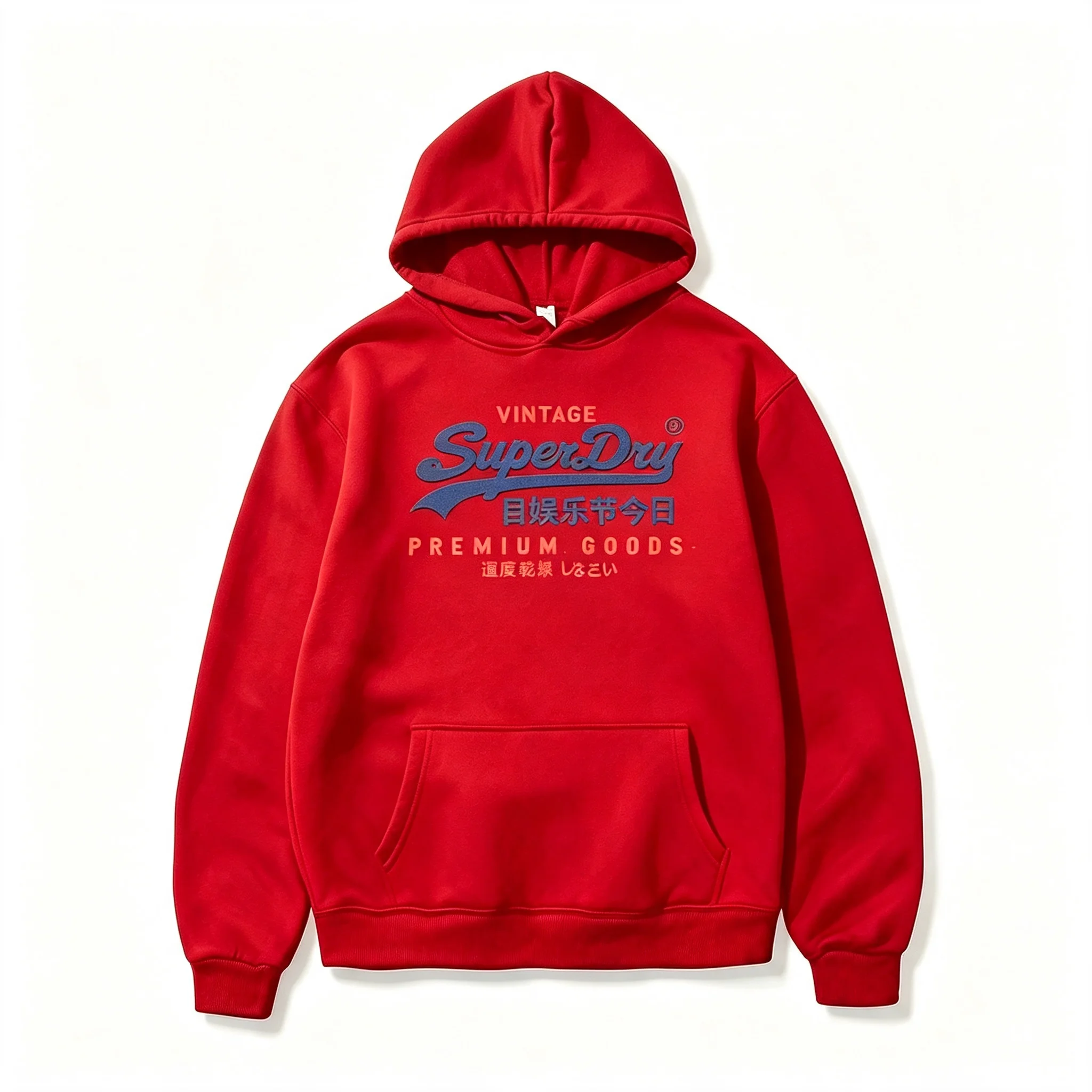 Herren Vintage Hoodie im japanischen Stil, SuperDry-inspirierter Grafikdruck-Sweatshirt, Streetwear Pullover mit Kapuze, Neuheit 2026 – Detail 11