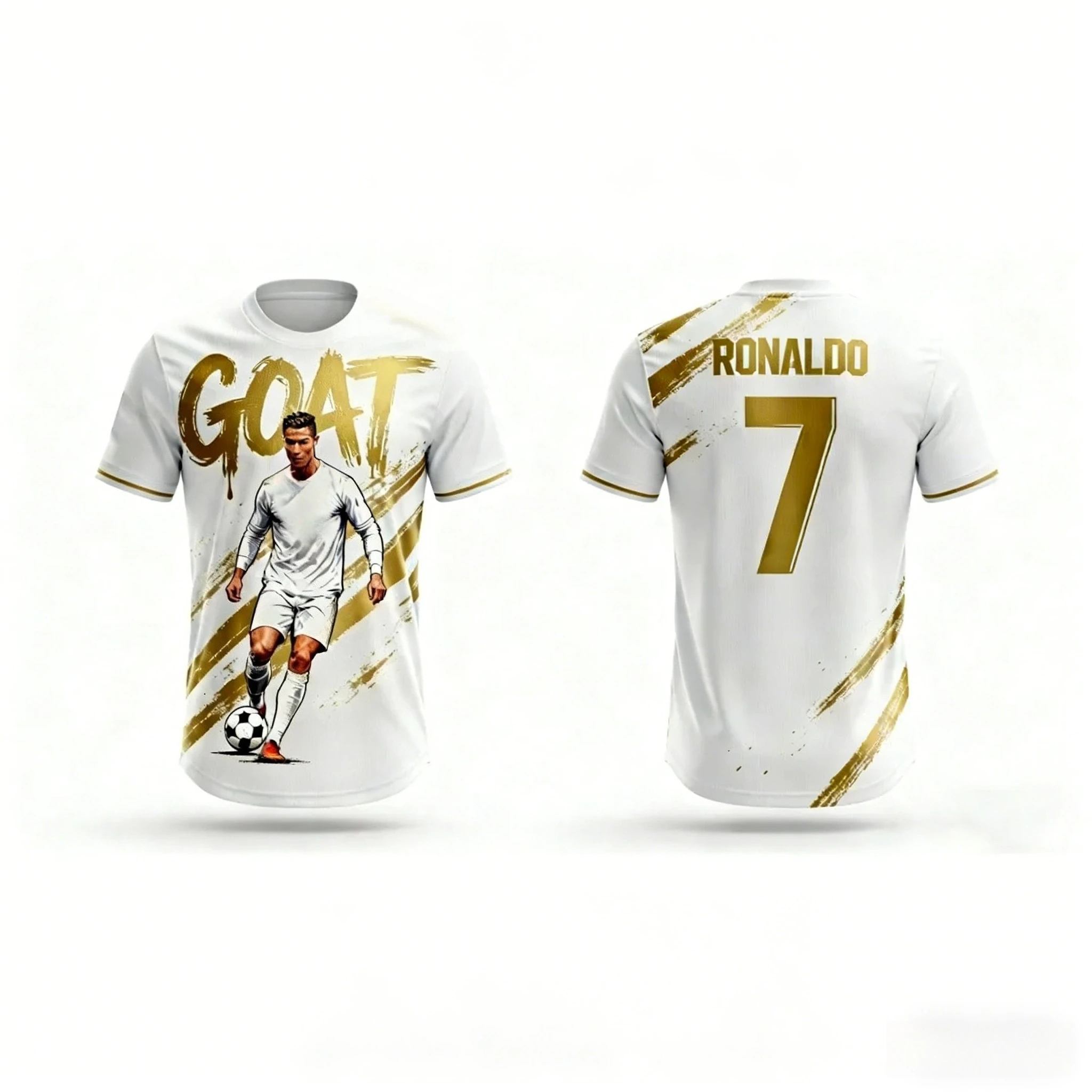 

Summer New Product - Ronaldo 7 Jersey 3D Printed Logo Fitness Training Competition Quick-drying Sports Suit for Family Use