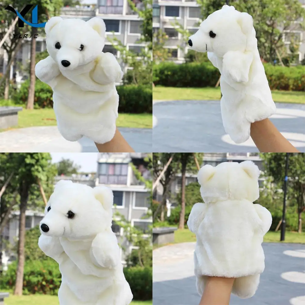 Cute Polar Bear Hand Puppet Baby Kids Developmental Soft Doll Plush Toy