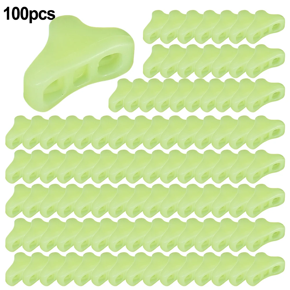 100pcs Fluorescent Tent Rope Fasteners Ideal for Camping Hiking and Outdoor Activities Non Slip Design for Secure Setup