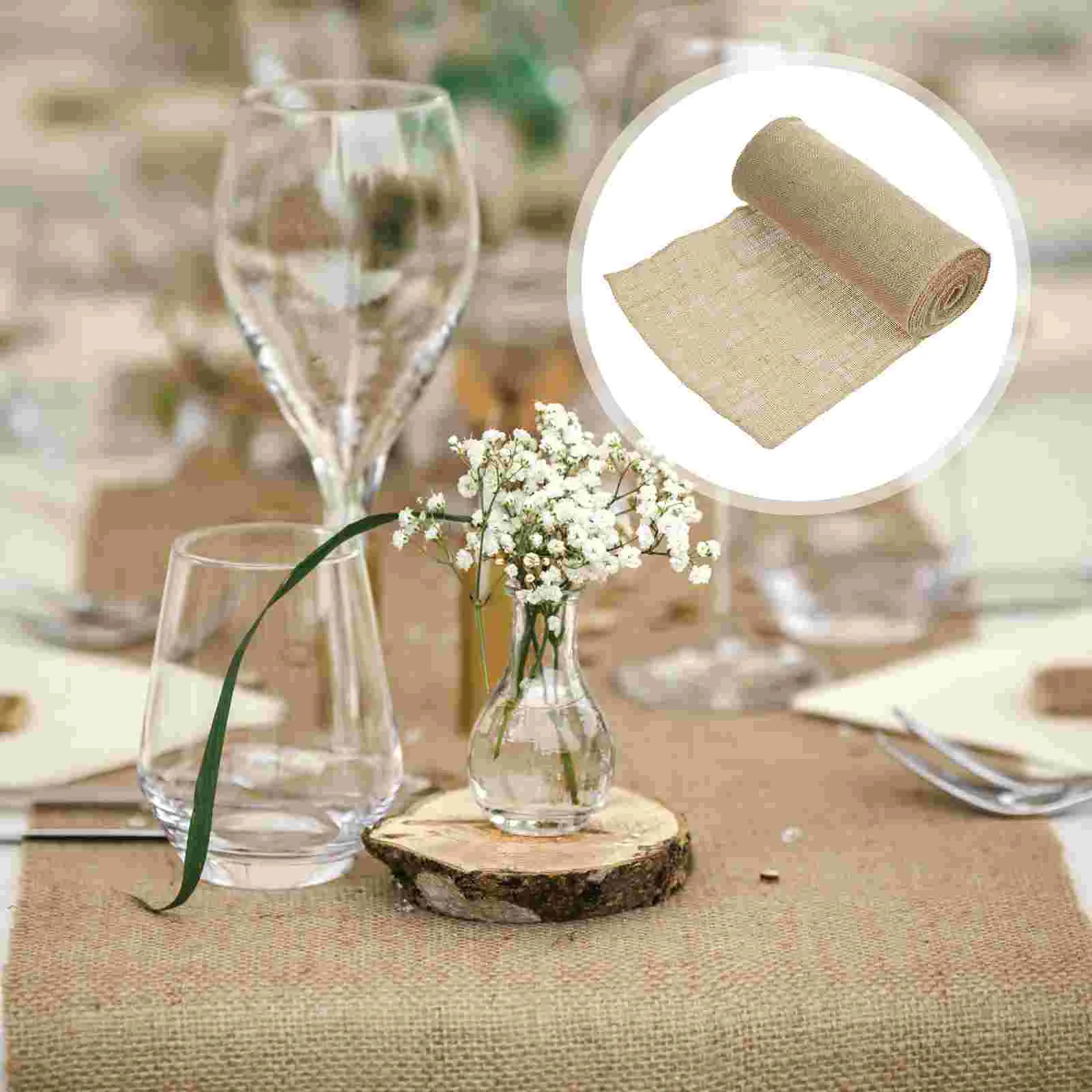 Corredor de mesa de serapilheira hessian para artesanato corredores casamento fazenda toalha de mesa decoração algodão linho festa de aniversário rústico