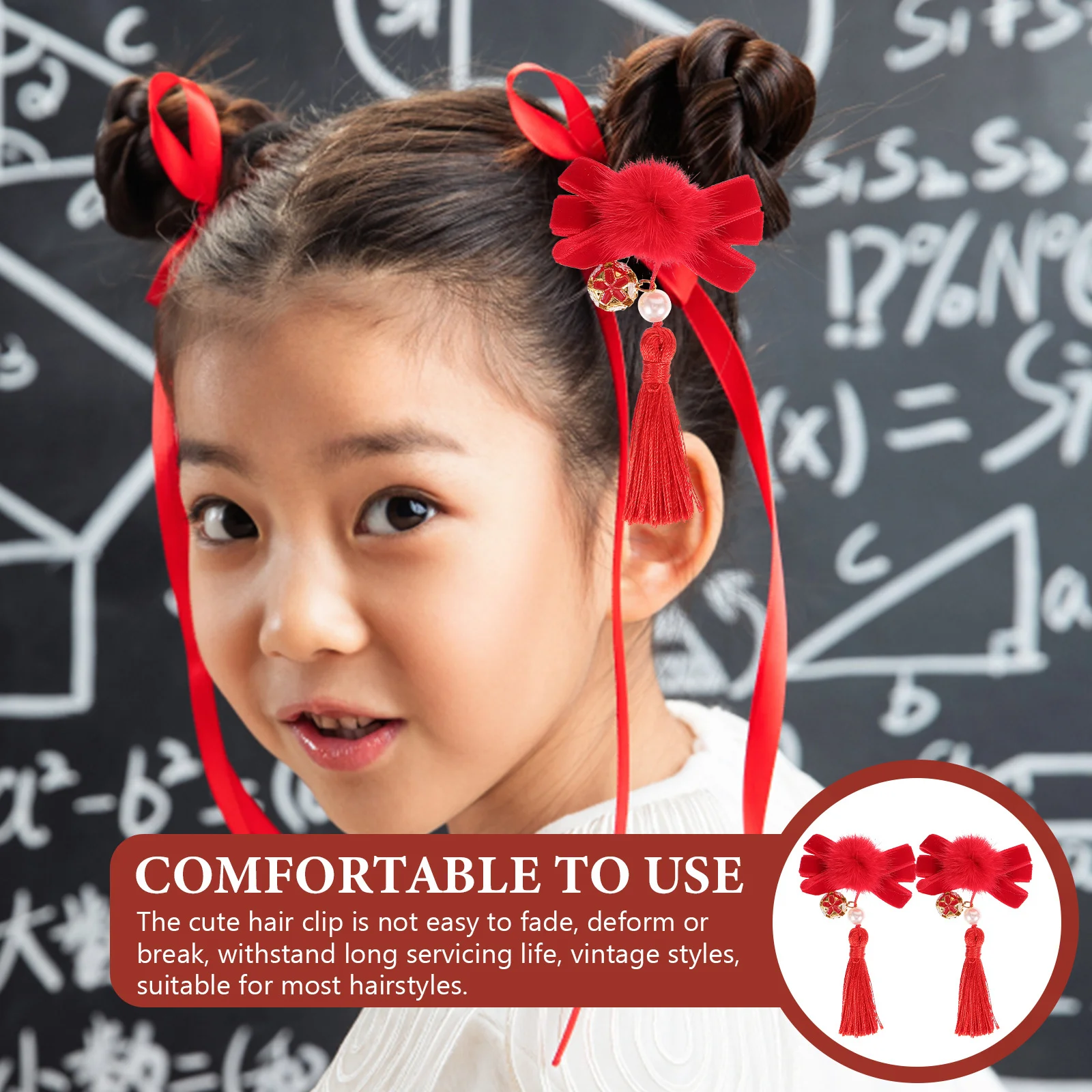 2Pcs Bow Hairpin Tassel Hair Clips Hair Accessories for Women Teen Girls Wedding Birthday Events Bow Clips for Girls