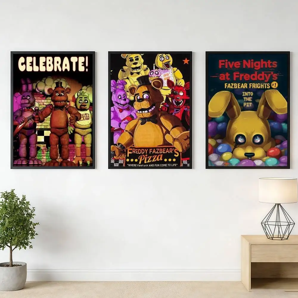 Fnaf Five-nights-At-Freddys Classic Poster Stickers Art Print Retro Artistic Wall Decor HD Living Room Bedroom Home Decor Gift