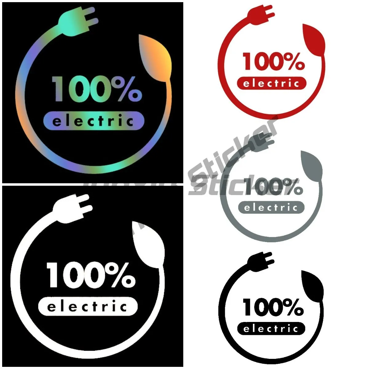 

Car Sticker 100% Electric Vehicle Sticker Waterproof Vinyl Decal 100% Electric Vehicle Parts PVC High Quality Sticker Customized