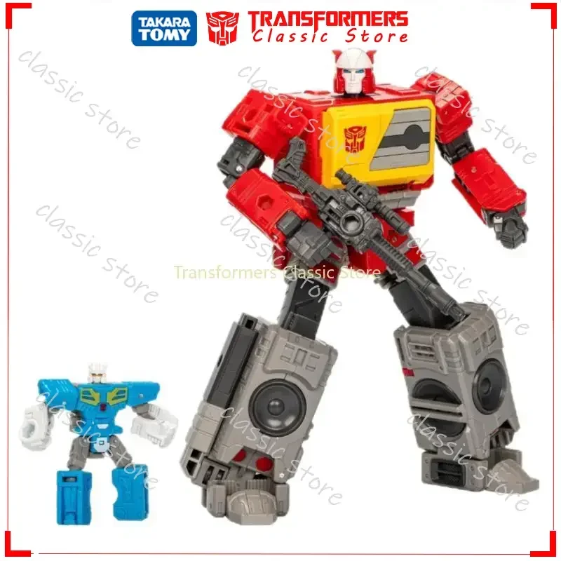 Transformers Toys Studio Series Figuras de Ação, Autobot Blaster e Ejetar, Cybertron, Colecionável, Em Stock, Clássico, SS-86-25