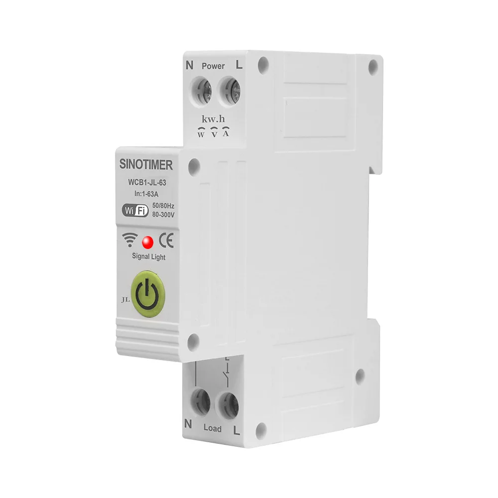 

Tuya WIFI Smart Circuit Breaker with Metering 63A Leakage Current Voltage Protection Kwh Meter Timing ON/OFF Relay Power Meter