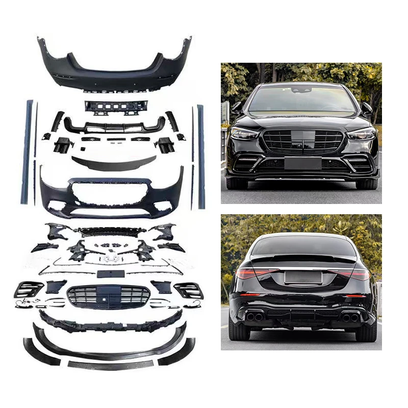 High Quality S450 Style Bolt On Full Body Kit Fit for W221 2021-2022 Front Rear Bumper Side Skirt Mudguard Exterior Tuning Parts