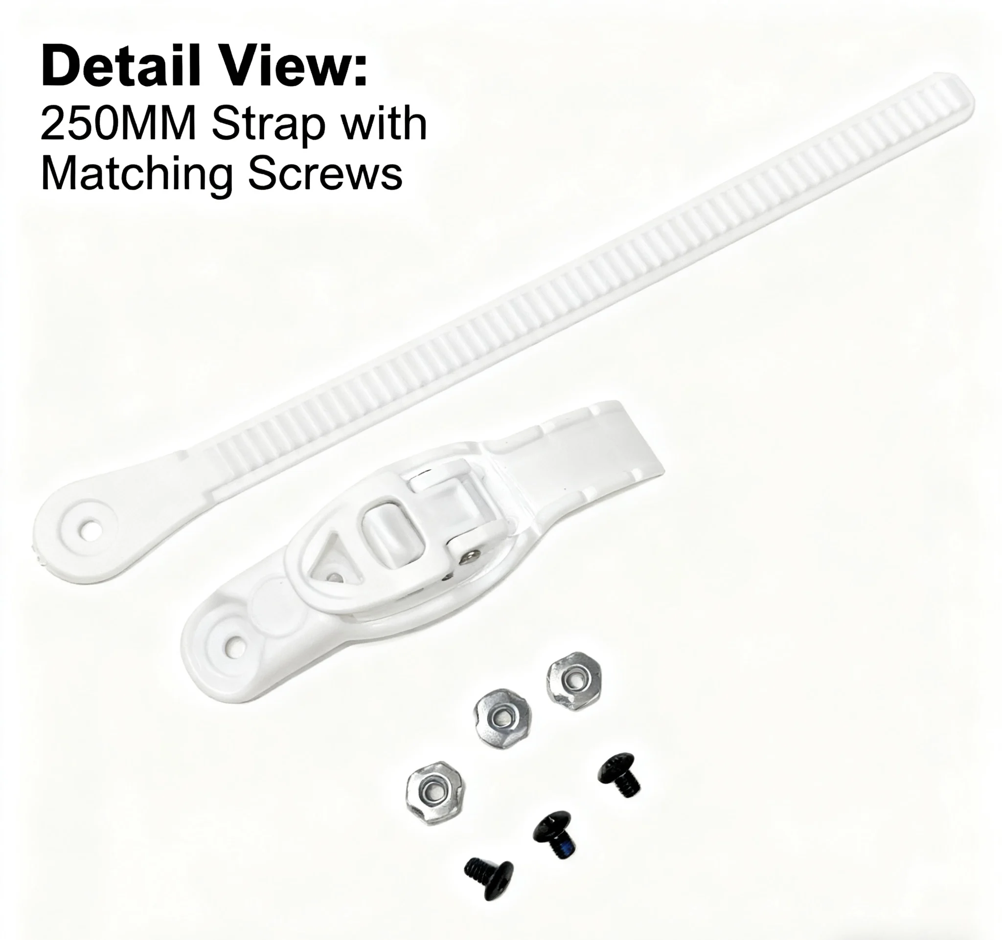 

Roller Skate Buckle Kit with 250MM Strap, Protective Sleeve, Micro Adjust Buckle & Hardware Screws for Skating Shoes