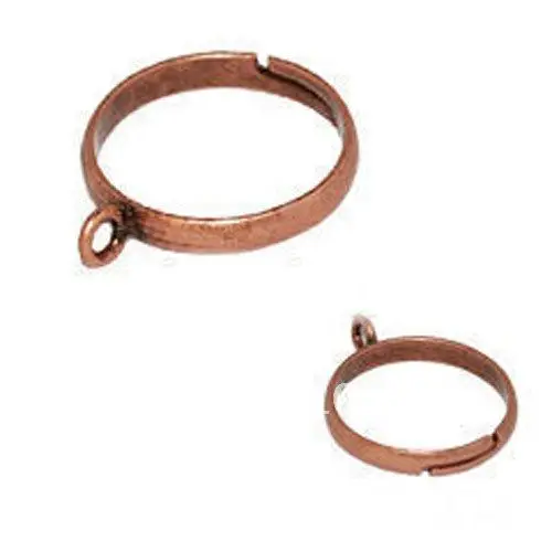 1000piece/lot 18mm with loop Adjustable Copper Tone Metal ring base blank settings Jewely findings