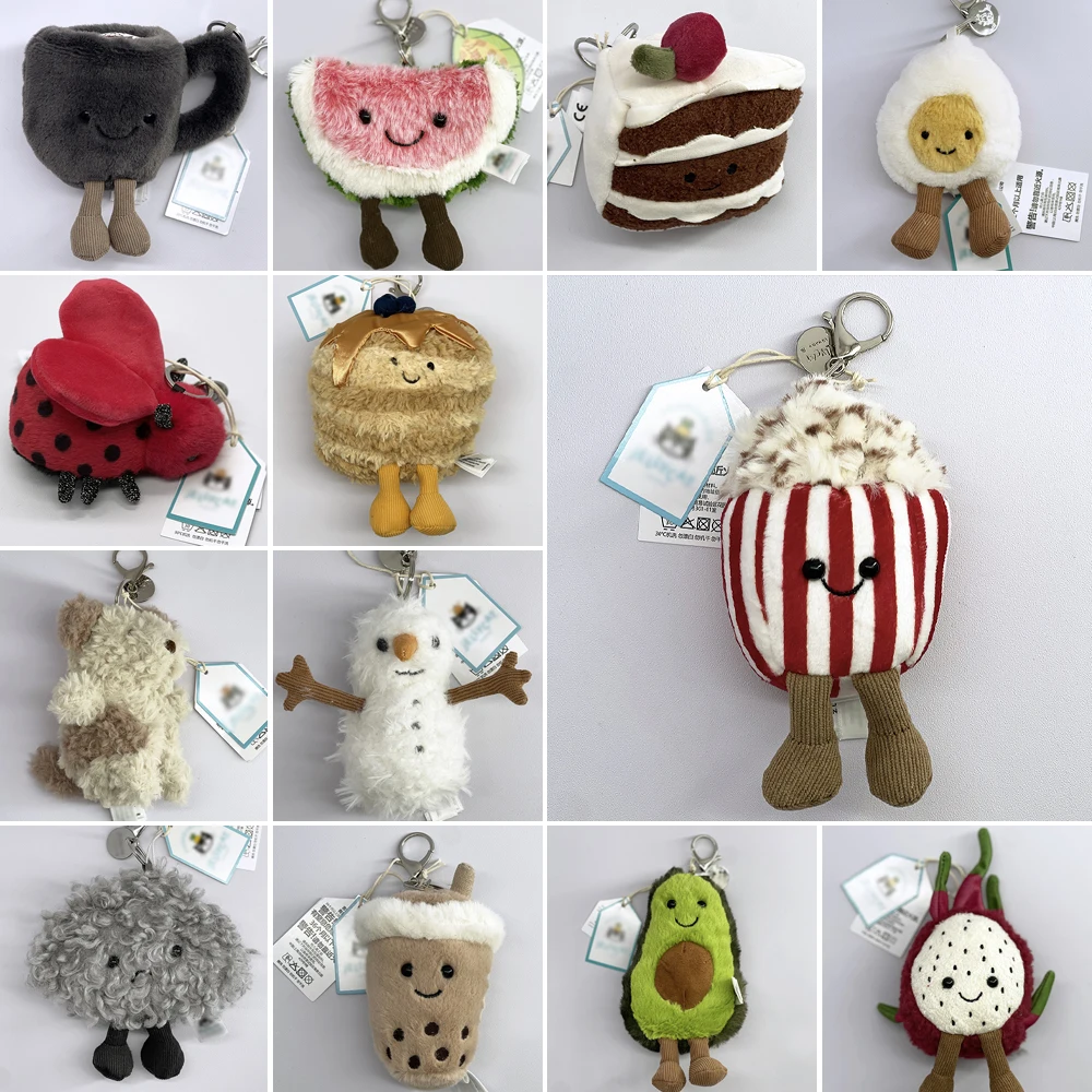 

Golf ball plush keychain, grape keychain, jellyfish plush toy, hippopotamus, and plush elephant JC bag keychain