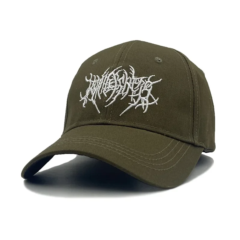 

Gothic Street Punk Hip-hop Embroidered Cotton Baseball Cap for Unisex Casual Outdoor Sports Adjstable Sunshade Hat 여름모자여자