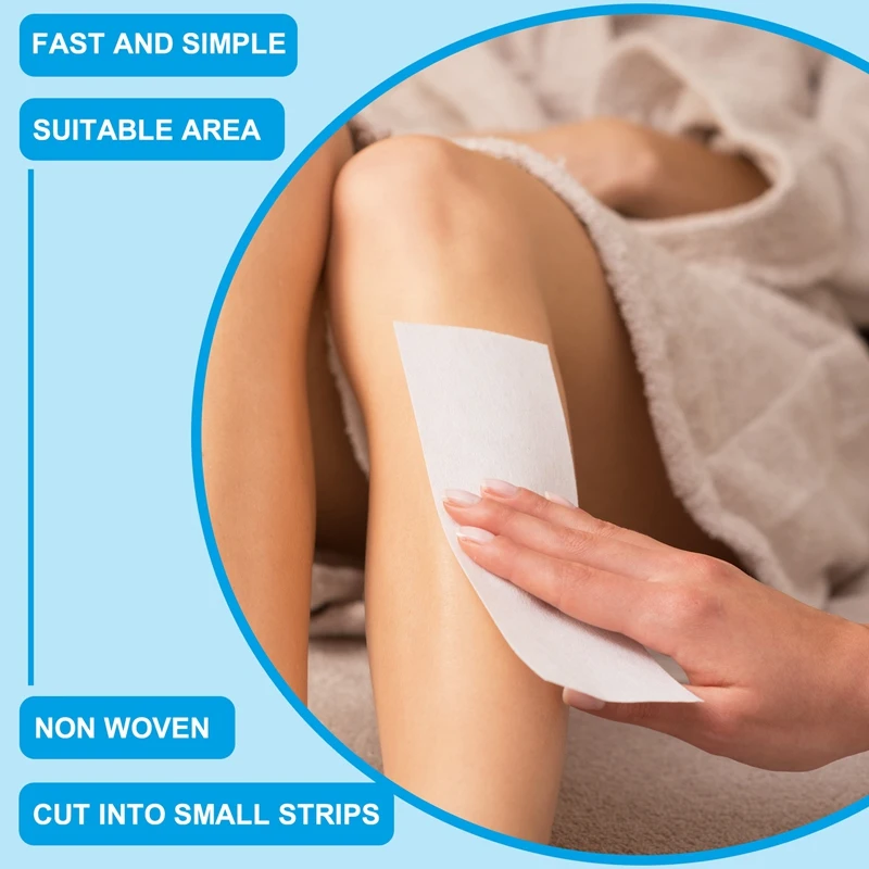 Hot Confezione da 200 strisce per depilazione Strisce di cera non tessute Strisce epilanti per viso, gambe, ascelle, corpo e bikini, bianco