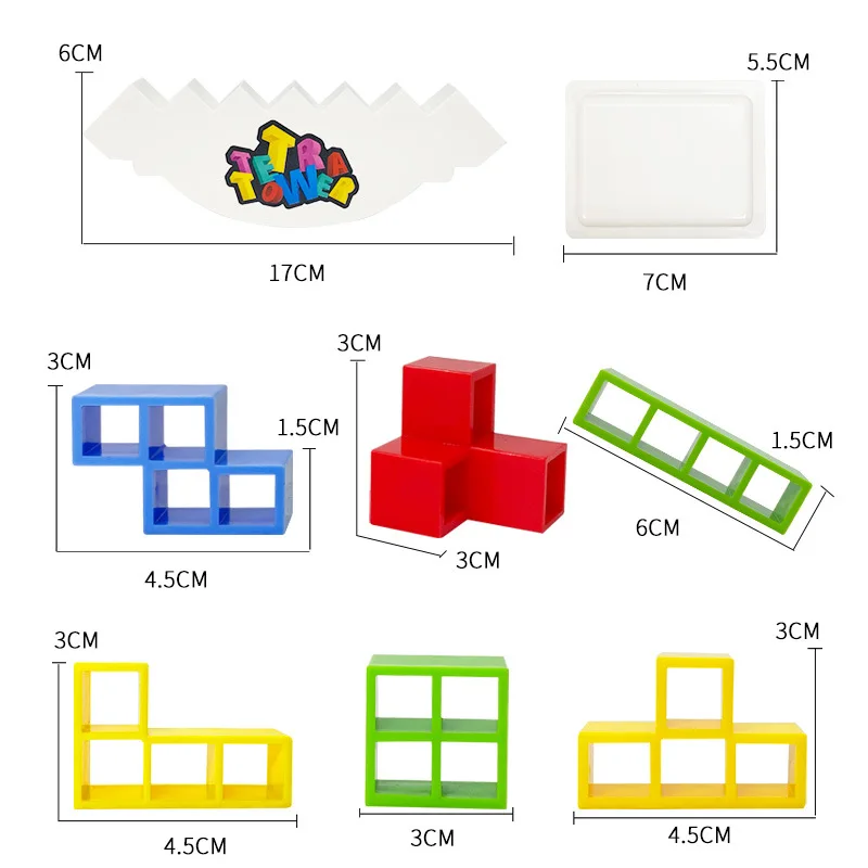 Stacking Game Building Blocks Party Game Stacked High Tetris Block Desktop Balance Block Stacked Puzzle Board Children Game