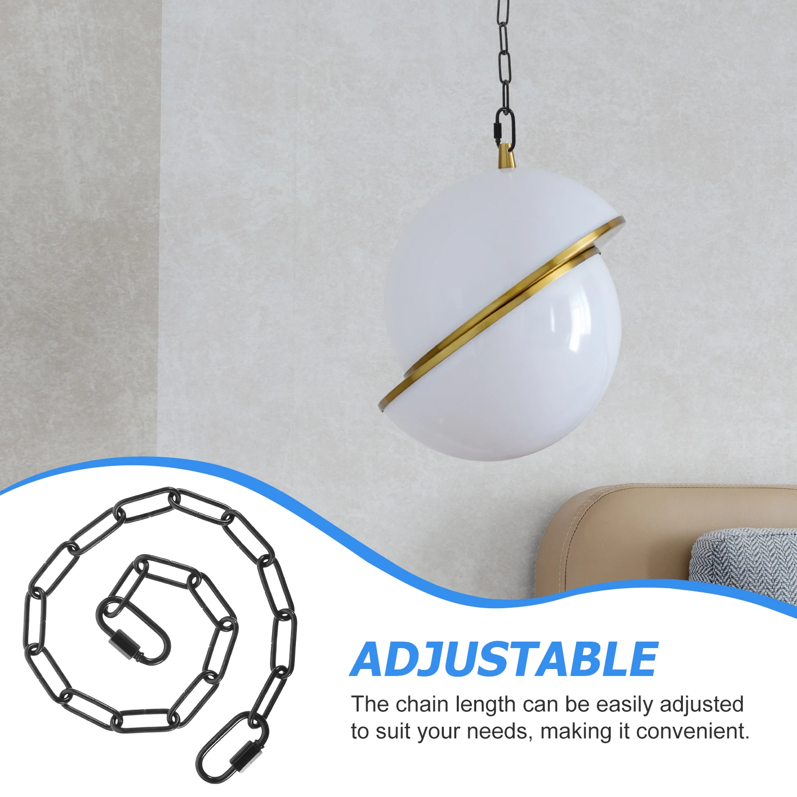 

2pcs Pendant Light Metal Lighting Chandelier Chain Extension Heavy Duty Fixture Chain For Home Commercial Lighting