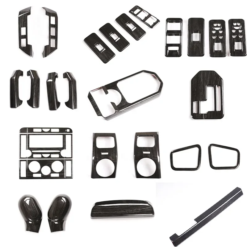 Black Wood Grain Car Modification For Land Rover Discovery 3 LR3 2004-2009 Car Interior Frame Decoration Sticker Car Accessories