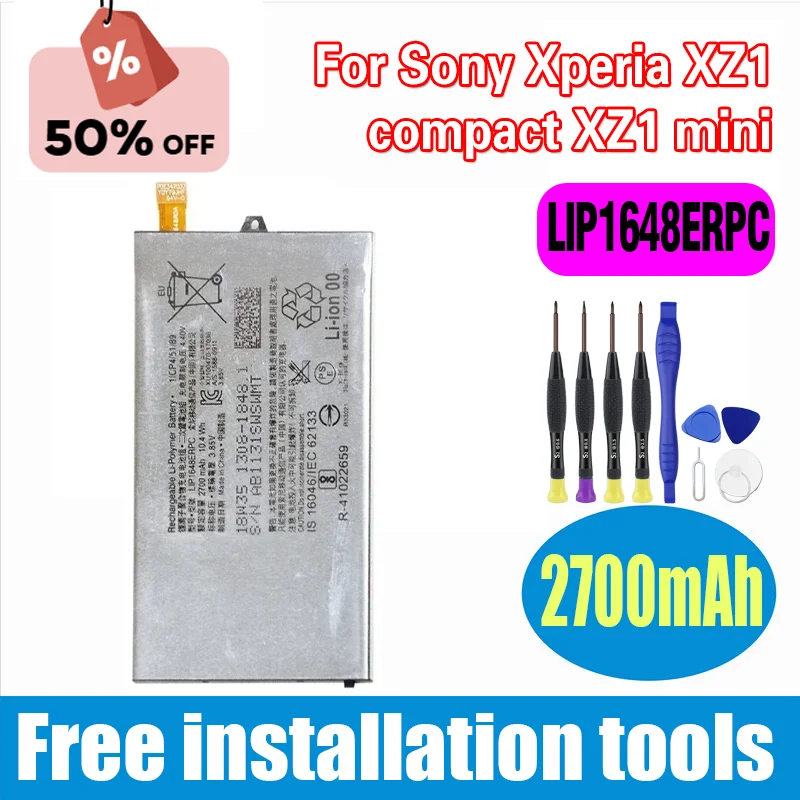 

New 2700mAh LIP1648ERPC Replacement Battery For Sony Xperia XZ1 compact XZ1 mini 4.6" G8441 Phone Battery +Tools