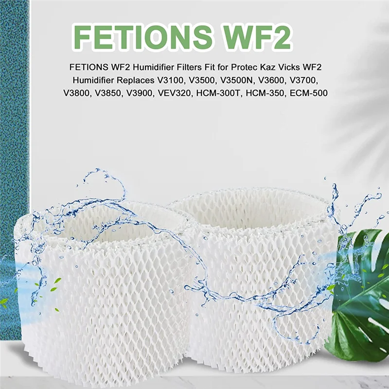 Filtros de humidificador WF2 aptos para humidificador Protec Kaz Vicks WF2 reemplaza a V3100, V3500, V3500N, V3600, V3700, V3800