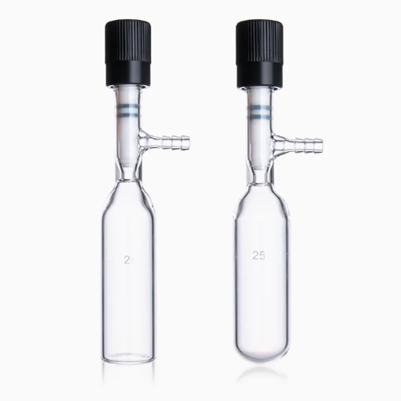 

Tubular solvent storage bottle with high vacuum valve sealing reaction tube reaction bottle 5 10 25 50 100 250ml