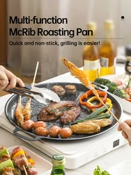 Non-stick Frying Barbecue Dish Multi-Griddle Iron Plate Induction Outdoor Cooker Baking Tray Set Korean Grill Pan
