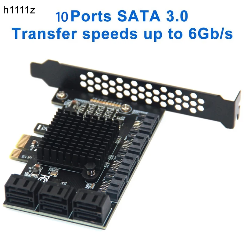 Chi na wydobycie SATA PCIE 1X Adapter 6/10 Port PCI-E X1 do SATA 3.0 6 gb/s Riser karty rozszerzeń dla pulpit PC komputer dodać na karty